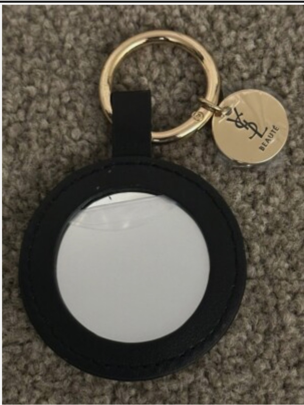 Yves Saint Laurent Black Cushion Mirror keychain